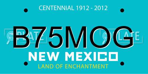 B75MOG New Mexico License Plate