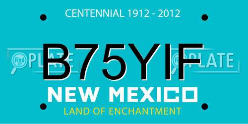 B75YIF New Mexico License Plate