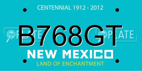 B768GT New Mexico License Plate