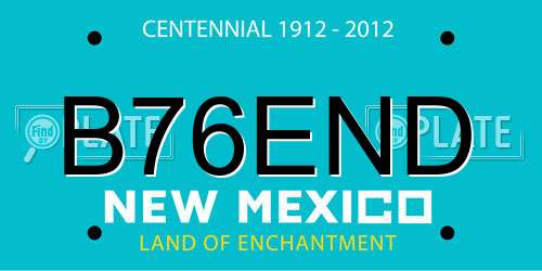 B76END New Mexico License Plate