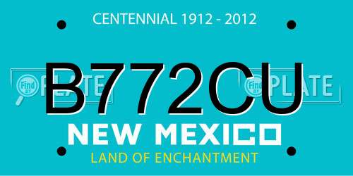 B772CU New Mexico License Plate
