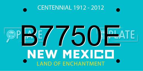 B7750E New Mexico License Plate