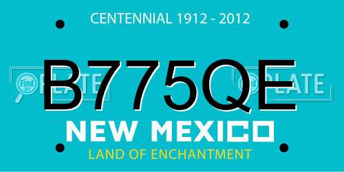B775QE New Mexico License Plate