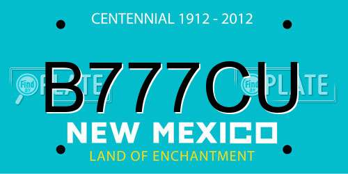 B777CU New Mexico License Plate