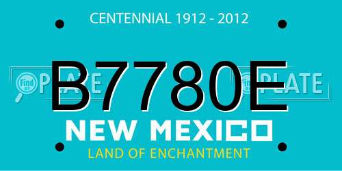 B7780E New Mexico License Plate