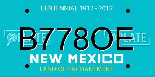 B778OE New Mexico License Plate