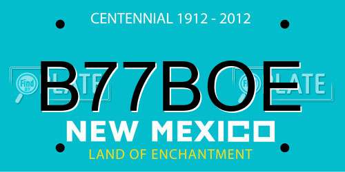 B77BOE New Mexico License Plate