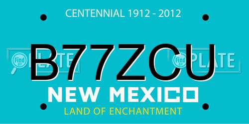 B77ZCU New Mexico License Plate