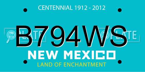 B794WS New Mexico License Plate