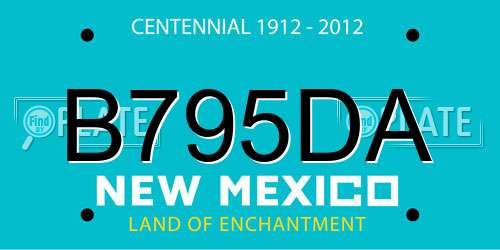 B795DA New Mexico License Plate