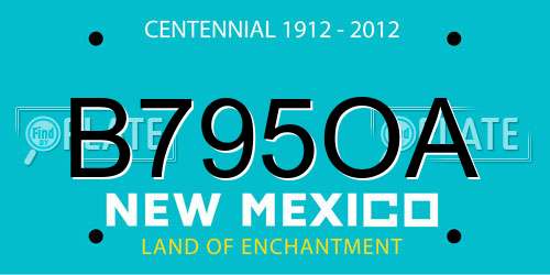 B795OA New Mexico License Plate