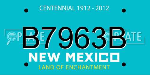 B7963B New Mexico License Plate