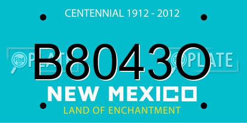 B8043O New Mexico License Plate