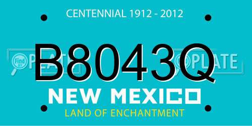 B8043Q New Mexico License Plate