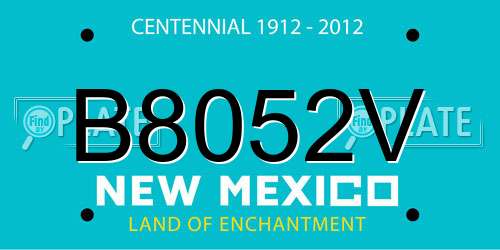 B8052V New Mexico License Plate