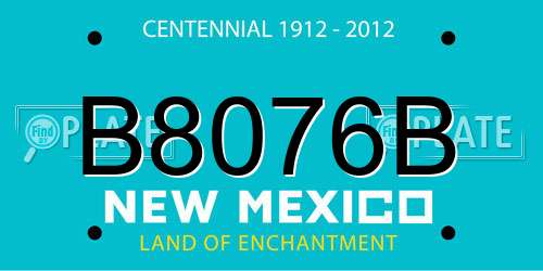 B8076B New Mexico License Plate