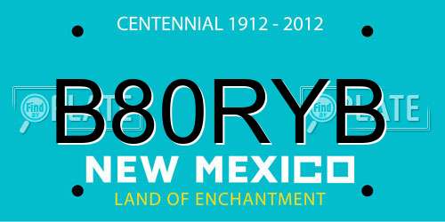 B80RYB New Mexico License Plate