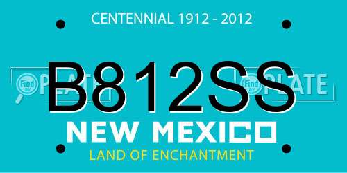 B812SS New Mexico License Plate