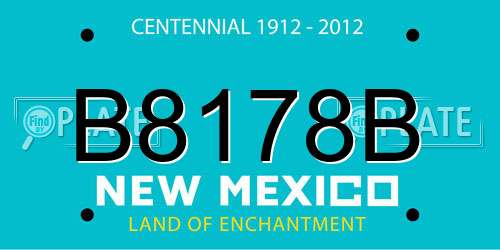 B8178B New Mexico License Plate