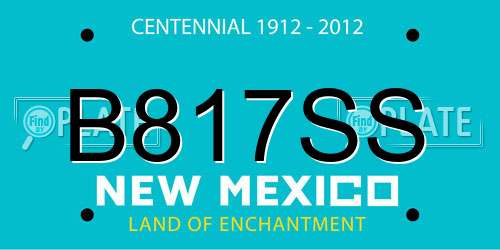 B817SS New Mexico License Plate