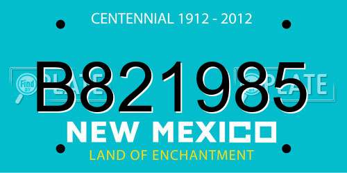 B821985 New Mexico License Plate
