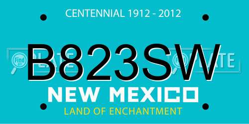 B823SW New Mexico License Plate