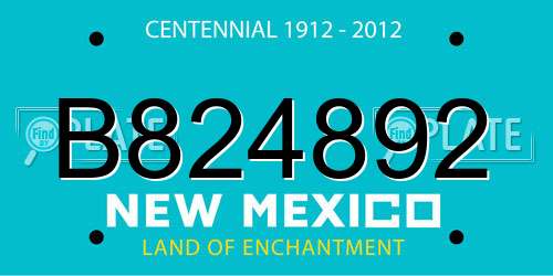 B824892 New Mexico License Plate