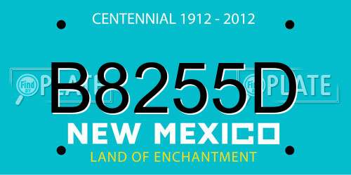 B8255D New Mexico License Plate