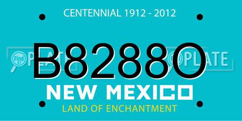 B8288O New Mexico License Plate