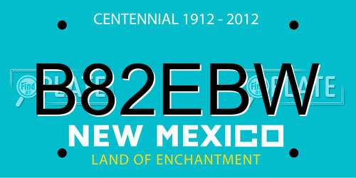 B82EBW New Mexico License Plate