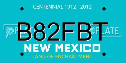 B82FBT New Mexico License Plate