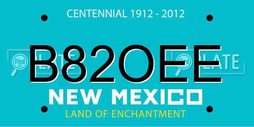 B82OEE New Mexico License Plate