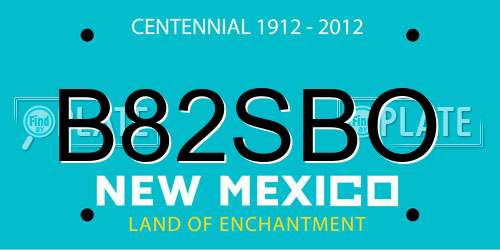 B82SBO New Mexico License Plate