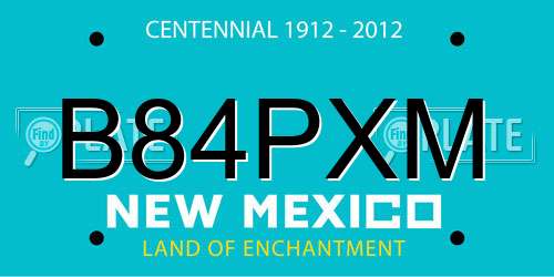 B84PXM New Mexico License Plate