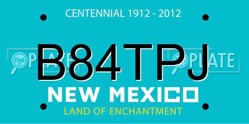 B84TPJ New Mexico License Plate