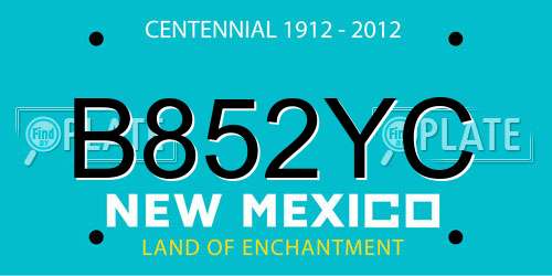 B852YC New Mexico License Plate