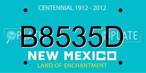 B8535D New Mexico License Plate
