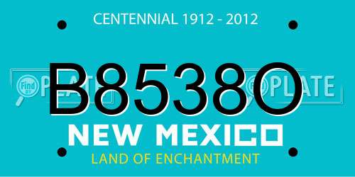 B8538O New Mexico License Plate