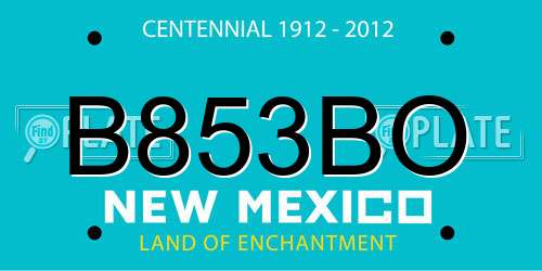 B853BO New Mexico License Plate