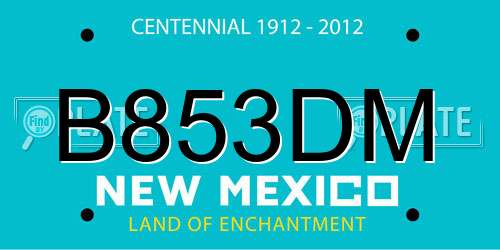 B853DM New Mexico License Plate
