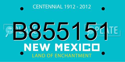 B855151 New Mexico License Plate