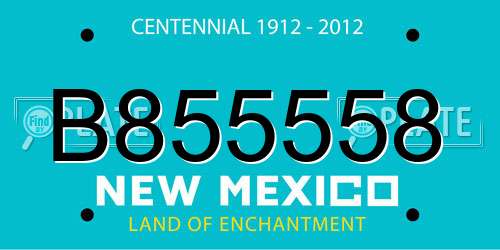 B855558 New Mexico License Plate