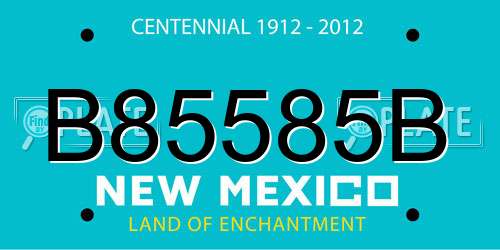 B85585B New Mexico License Plate