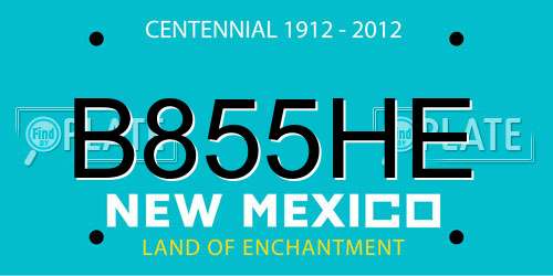 B855HE New Mexico License Plate