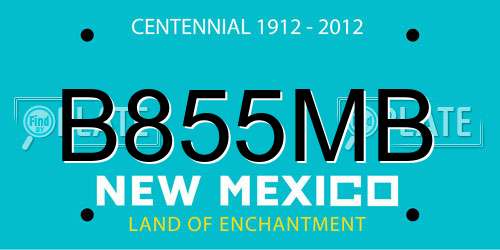 B855MB New Mexico License Plate