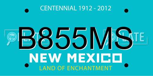 B855MS New Mexico License Plate