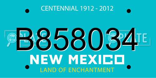 B858034 New Mexico License Plate