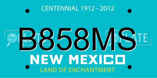 B858MS New Mexico License Plate