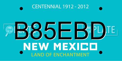 B85EBD New Mexico License Plate