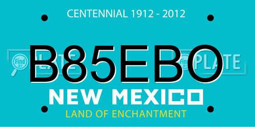B85EBO New Mexico License Plate